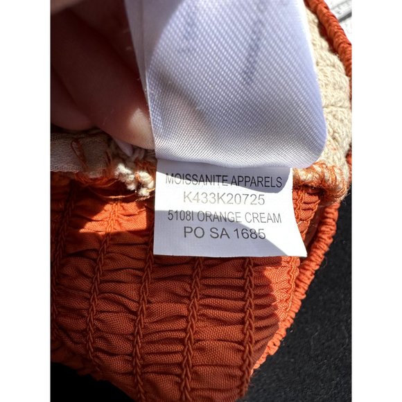 BOG Collective Top Medium Orange Cropped Crochet Halter Neck Twist 90's Womens - Picture 9 of 13